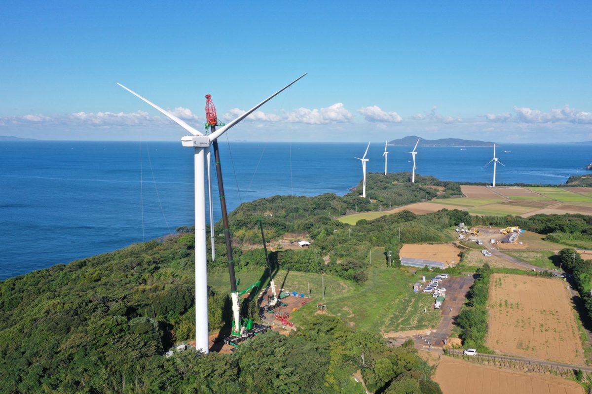 風力発電所の風車解体工事を施工中（R07.11.12）